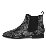 Saint Rory Black Snake Print Leather Chelsea boot