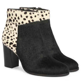 Saint Marin Black Leather Pony Hair Ankle Boots