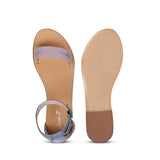 Saint Donelle Zip Decor Lilac Leather Sandals