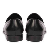 Saint Valentin Black Leather Tassel Moccasins