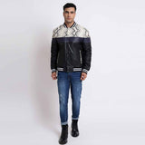 Saint Moreno White Python Print Leather Men's Jackets
