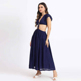 Saint Womens Blue Cut-Out Waist Maxi Dress