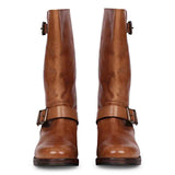 Saint Adette Buckle Decor Cognac Leather Calf Boots