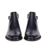 Saint Italiano Dark Blue Two Color Toned Leather Ankle Boots