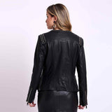 Saint Bethany Studded Black Leather Womens Jacket