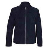 Saint Aris Navy Leather Men's Bomber Jackets