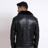 Saint Harley Black Calf Leather Men's Biker Jacket