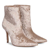Saint Vienna Beige Velvet Ankle Boots