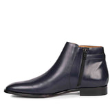 Saint Italiano Dark Blue Two Color Toned Leather Ankle Boots