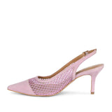 Saint Katy Lilac Leather & Premium Net Slingback Pumps