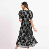 Saint Womens Black Printed Midi Dress