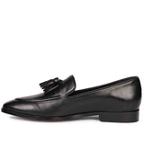 Saint Valentin Black Leather Tassel Moccasins
