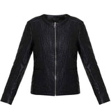 Saint Oaklynn Women Black Leather Quilted Jackets