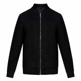 Saint Reggie Black Leather Men's Bomber Jacket