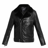 Saint Harley Black Calf Leather Men's Biker Jacket