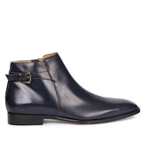 Saint Italiano Dark Blue Two Color Toned Leather Ankle Boots