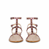 Saint Miriam Purple Leather Flat Sandals