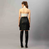 Saint Letitia Black Stretch Leather Skirt