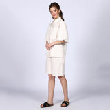 Saint Womens Ivory Cotton Poplin Co-ord Set