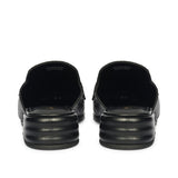 Saint Savannah Croc Embossed Black Leather Horsebit Moccasins