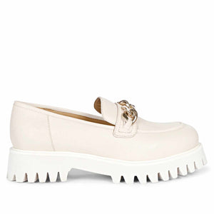 Off-White Leather Moccasins - Saint Clara Collection: Stylish and comfortable shoes