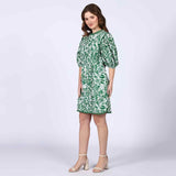 Saint Solene Womens Green Cotton Lining Short Dress