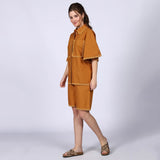 Saint Womens Mustard Cotton Poplin Co-ord Set