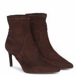 Saint Jemima Brown Stretch Suede Kitten Heel Ankle Boots