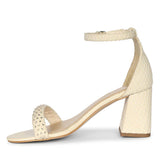 Saint Verona Off White Vegan Leather Block Heels