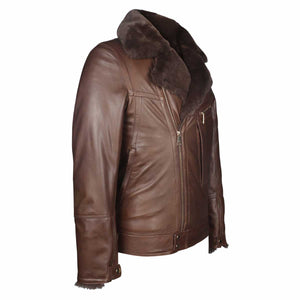 Saint Harley chocolate Leather Men's Biker Jacket
