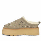 Saint Glaressa Studded Platform Suede Leather Slip-Ons