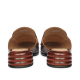 Saint Savannah Croc Embossed Chocolate Leather Moccasins