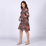 Saint Nerina Womens Blue Multi Bloom Mini Dress