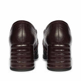 Saint Isha Croc Embossed Dark Cherry Leather Moccasins