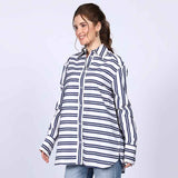 Saint Womens Blue Stripe Cotton Shirt