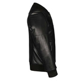 Saint Edith Black Leather Men's Bomber Jackets