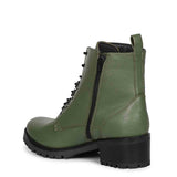 Saint Moira Olive Green Leather Ankle Boots