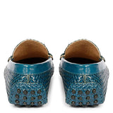 Saint Liana Blue Woven Leather Loafers