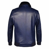 Saint Marc Men's Blue Leather Racer Jackets