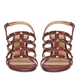 Saint Colette Rockstud Bordo Leather Stilettos