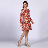 Saint Meliora Womens Ivory Red Floral Mini Dress