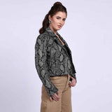 Saint Evie Grey Leather Women Jackets