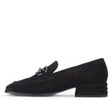 Saint Jenny Black Suede Leather Moccasins