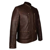 Saint Ellis chocolate Leather Men's Cafe Racer Jackets