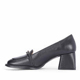 Saint Mirielle Black Leather Moccasins