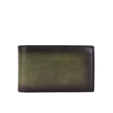 Olive Italian Leather Men's Wallet Set