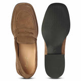 Saint Carla Dark Taupe Suede Leather Saddle Moccasins