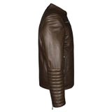 Saint Agostino Brown Leather Men's Cafe Racer Jackets