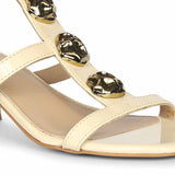 Saint Solea Off White Vegan Leather Block Heels