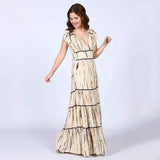 Saint Womens Ivory Tiered Viscose Maxi Dress
